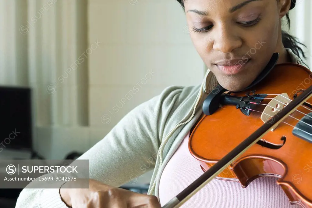 Violinist practicing