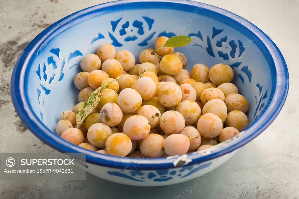 Bowl of Mirabelle plums