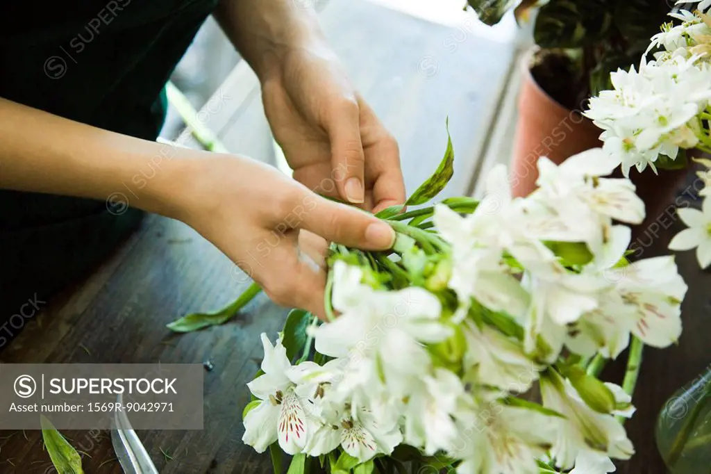 Arranging fresh flowers
