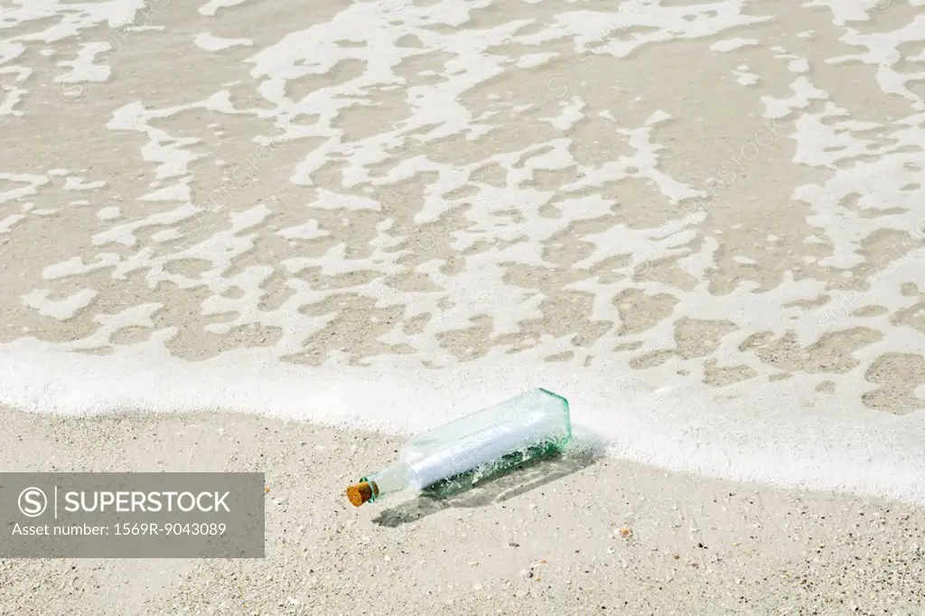 Message in a bottle washed up on shore