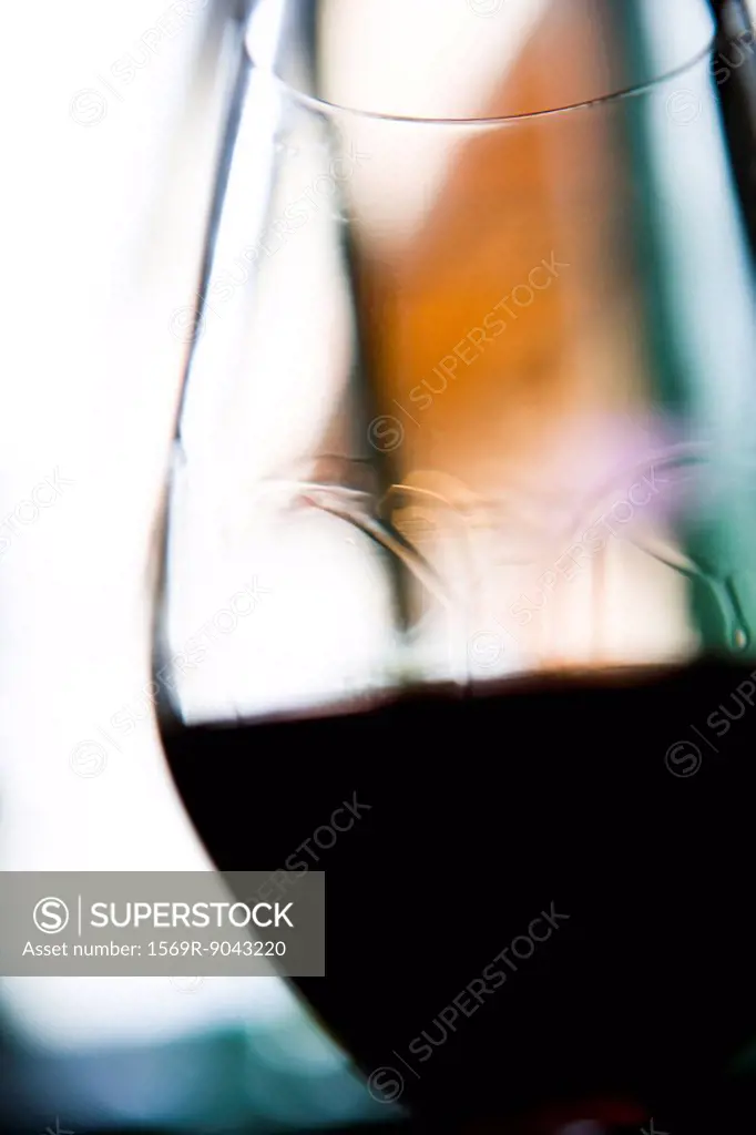 Glass of red wine, close_up