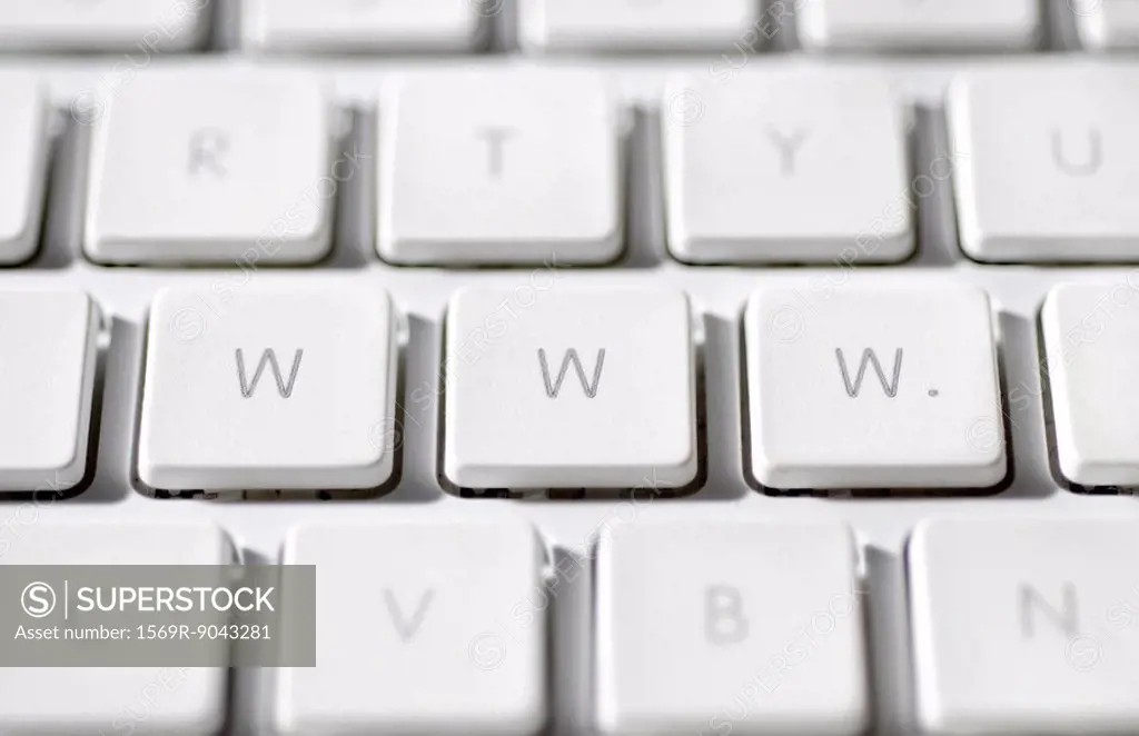 World wide web abbreviated as www. on laptop computer keyboard