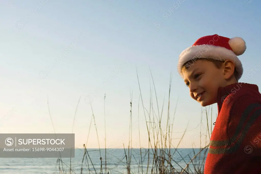 Boy exploring outdoors