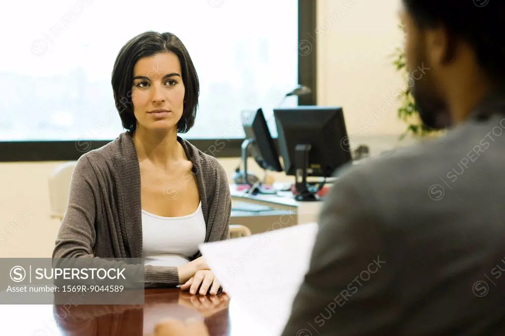 Professional woman interviewing for job