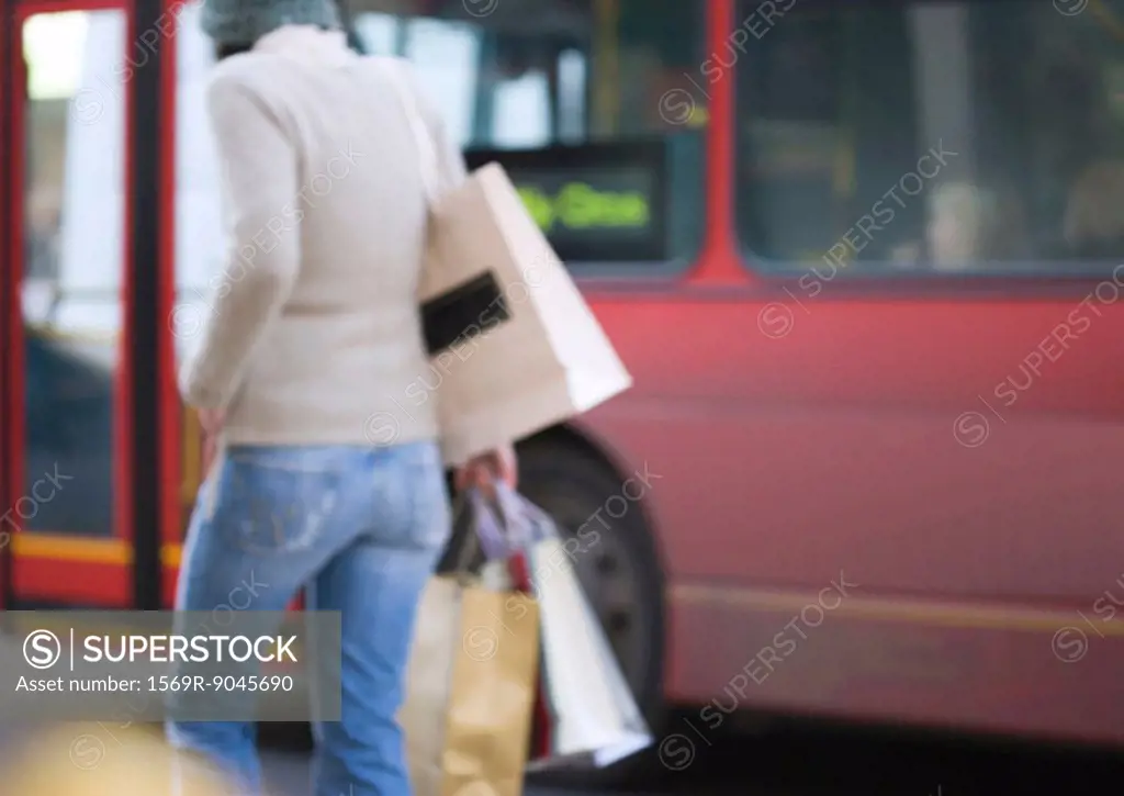 Shopper with shopping bags