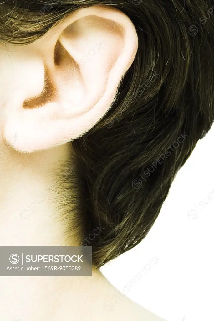 Young man´s ear, extreme close-up