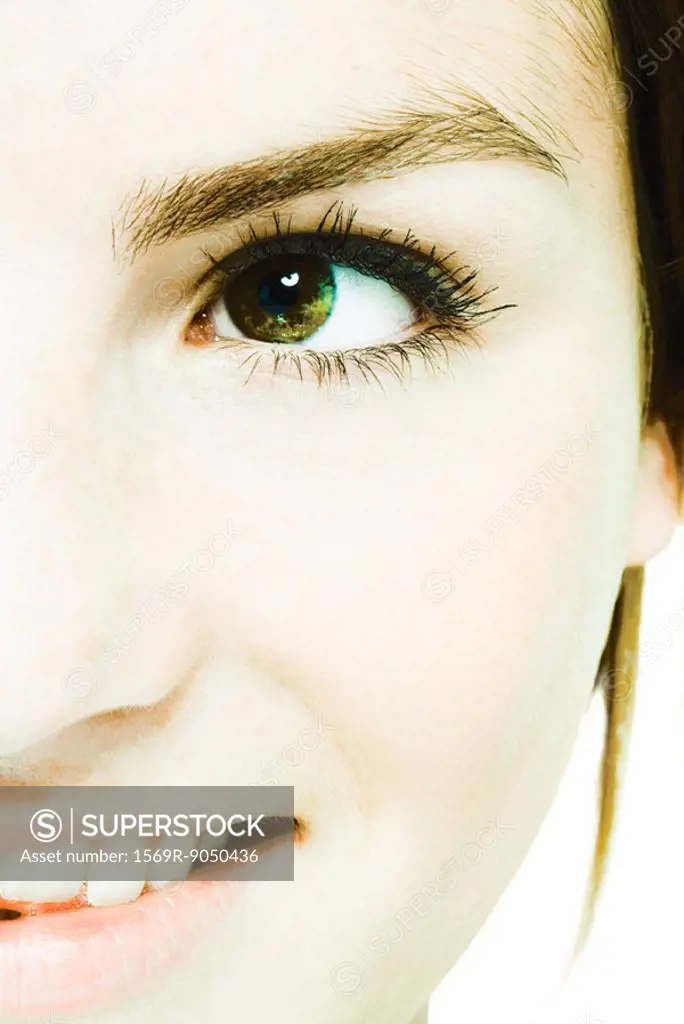 Young woman´s face, extreme close-up