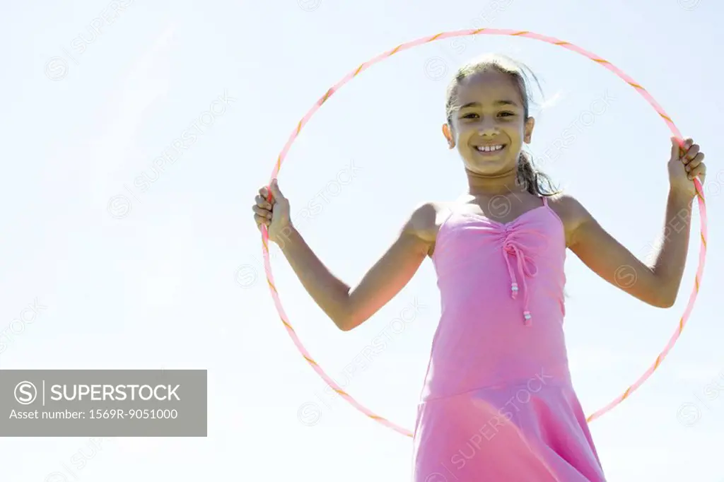 Girl with plastic hoop