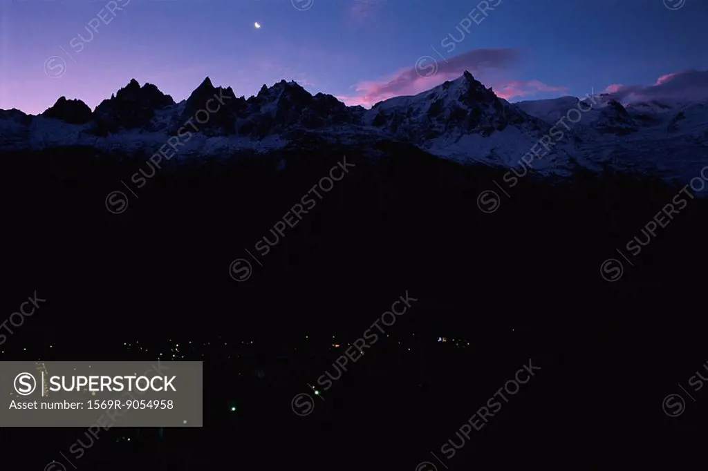 Mountain landscape at twilight