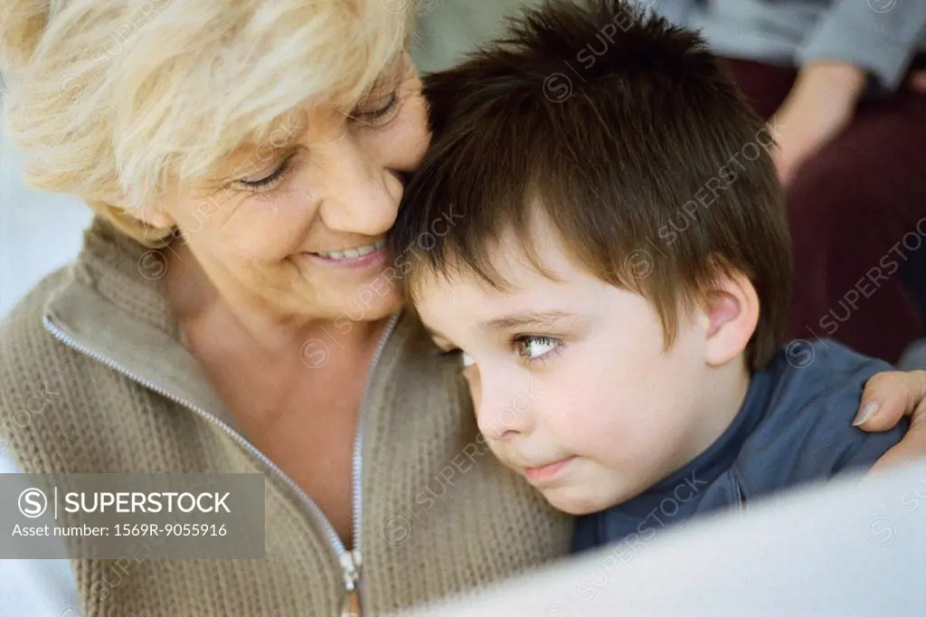 Little boy with grandmother, portrait