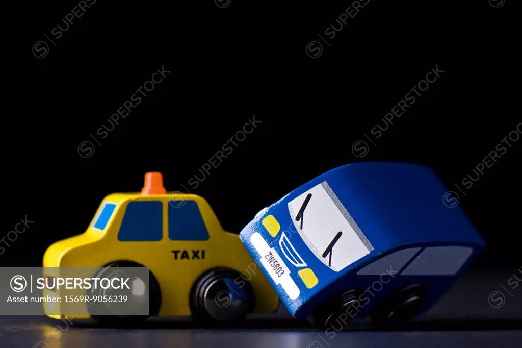 Toy cars colliding