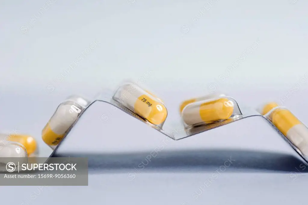 Blister pack containing capsules of an antiviral drug a neuraminidase inhibitor used to treat H1N1 flu
