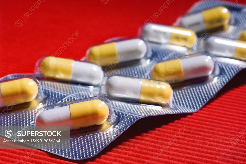 Blister pack containing capsules of an antiviral drug a neuraminidase inhibitor used to treat H1N1 flu