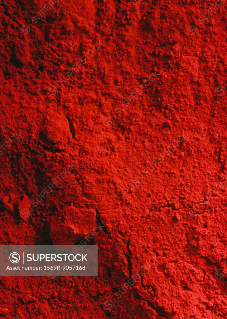 Red powder, close-up, full frame