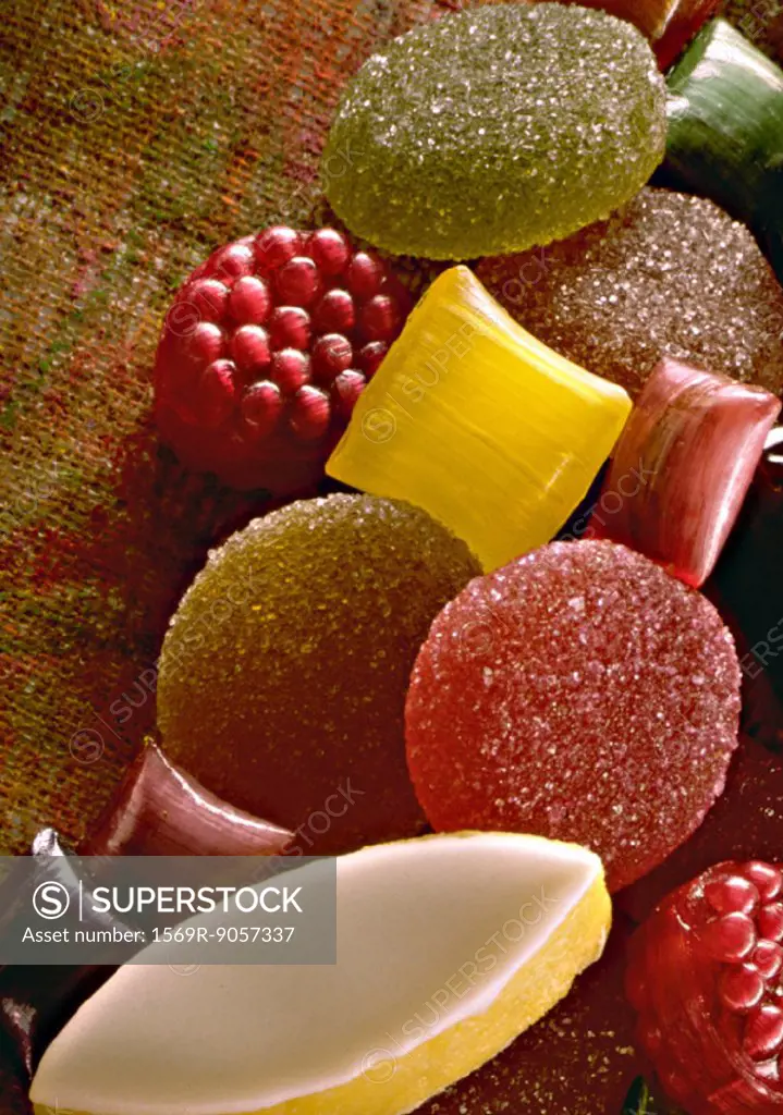 Assortment of candies, close-up