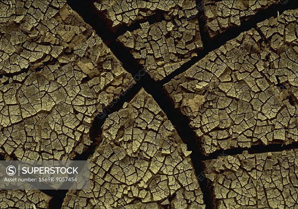 Cracked soil, extreme close-up