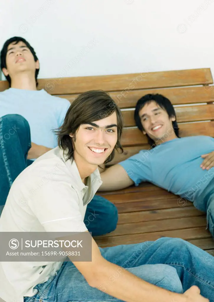 Group of young men hanging out together