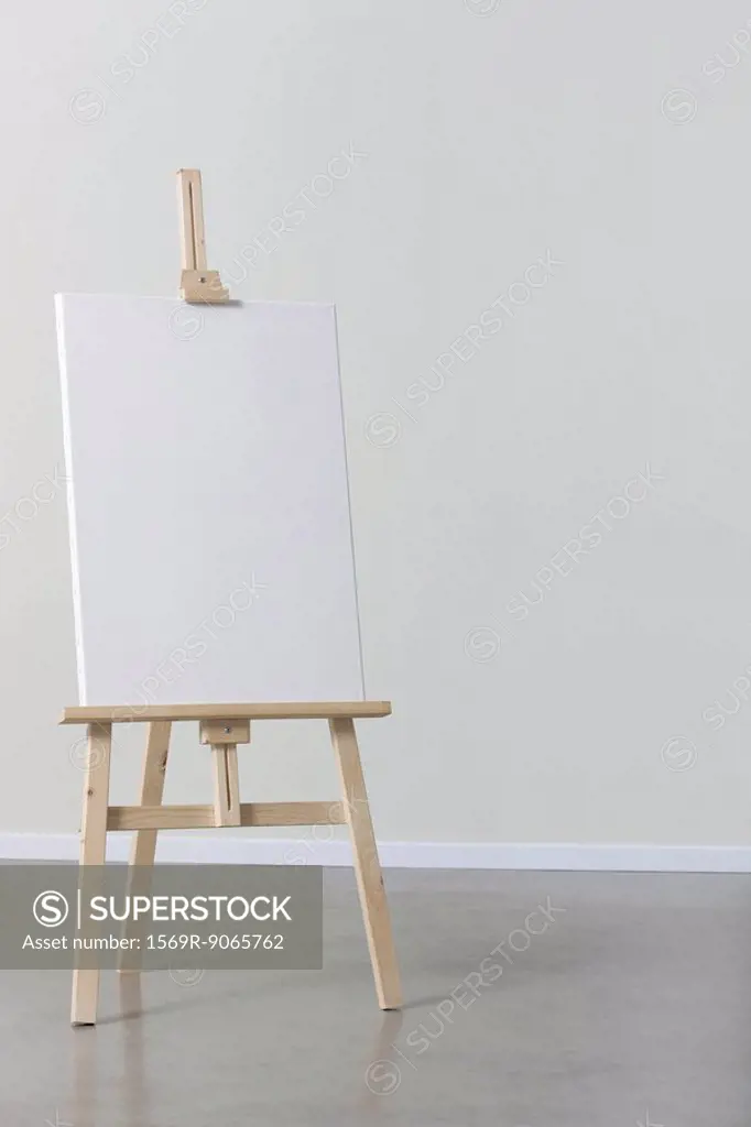 Blank canvas on easel