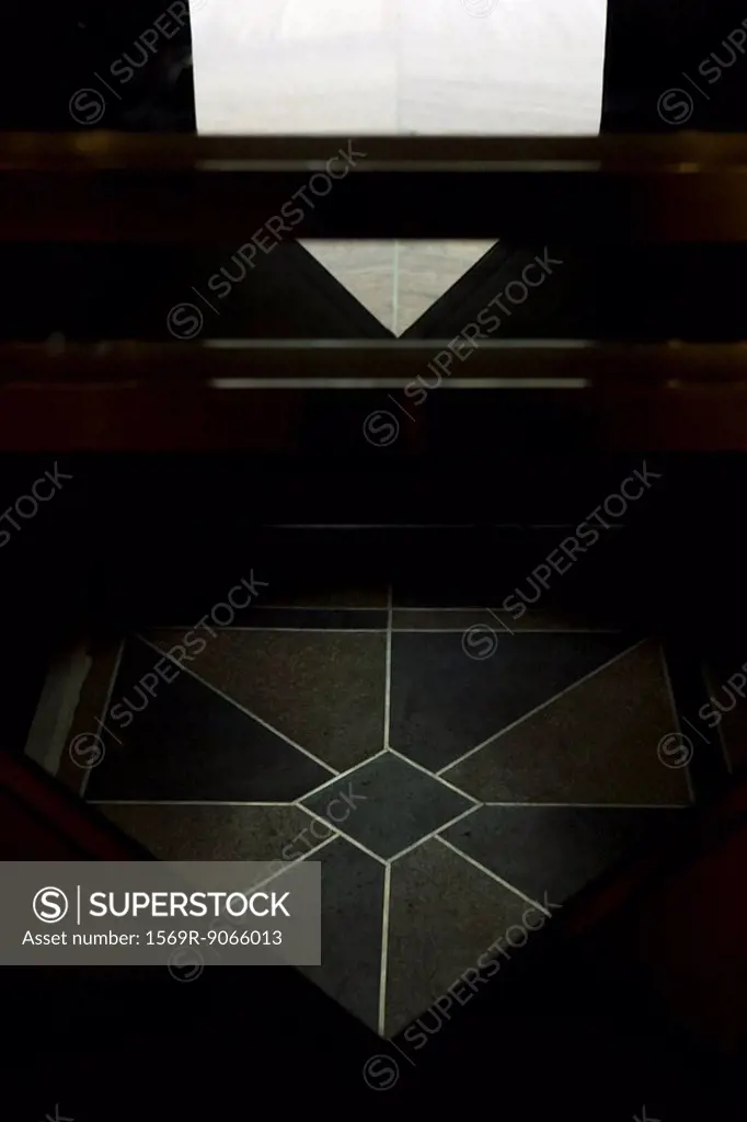 Geometic pattern on tiled floor