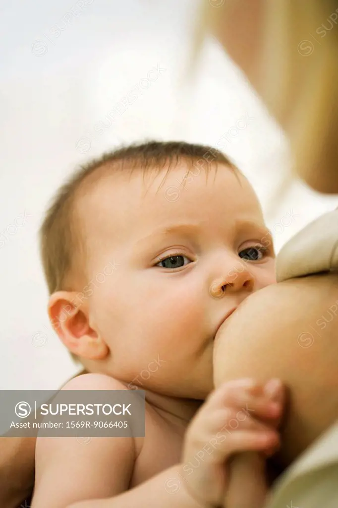 Baby breastfeeding, close_up