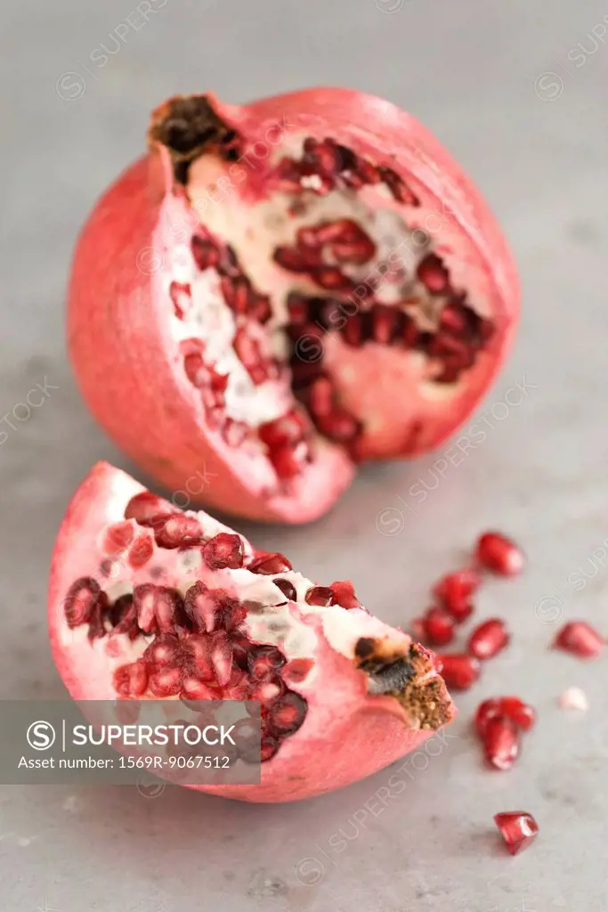 Pomegranate cut open