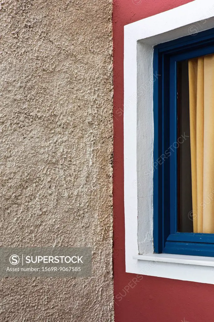 Stucco wall and window, cropped