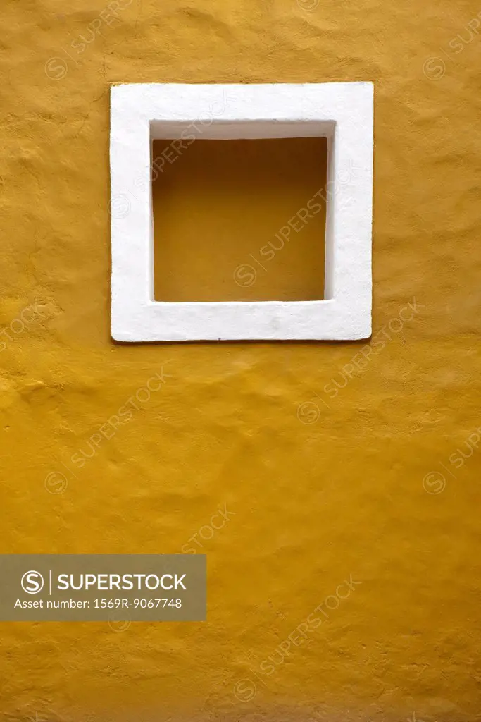 Square shaped inset on stucco wall