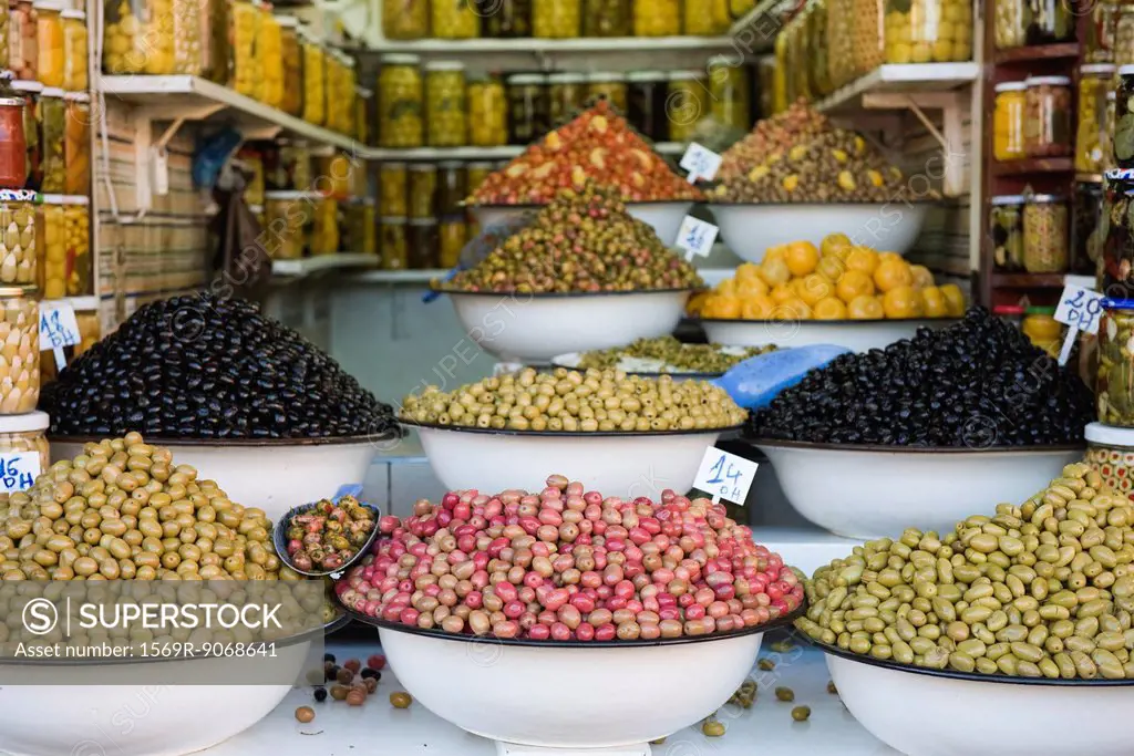 Fresh olives in market