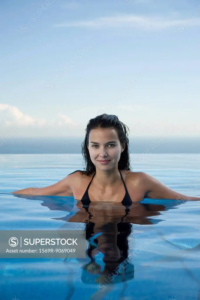Woman swimming, portrait