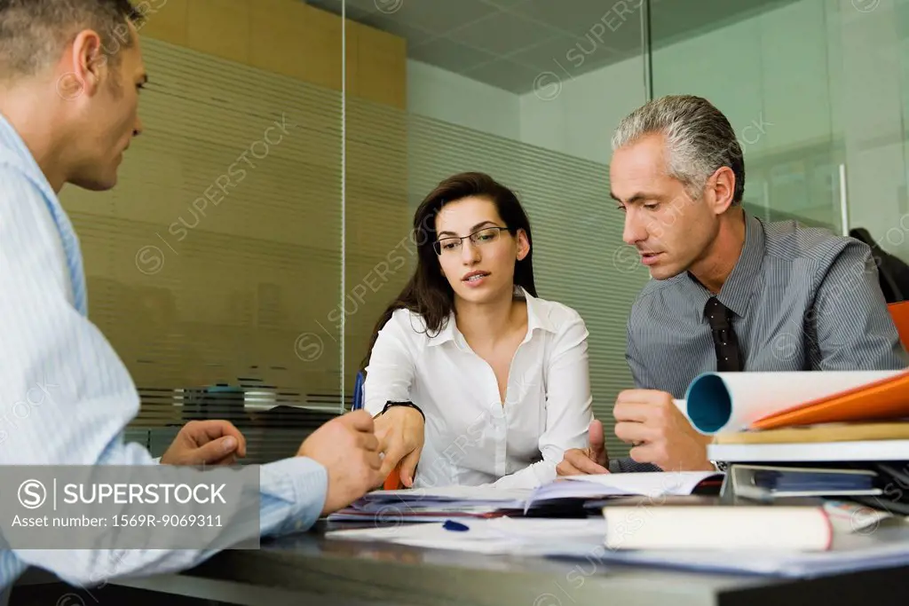 Clients meeting with businessman
