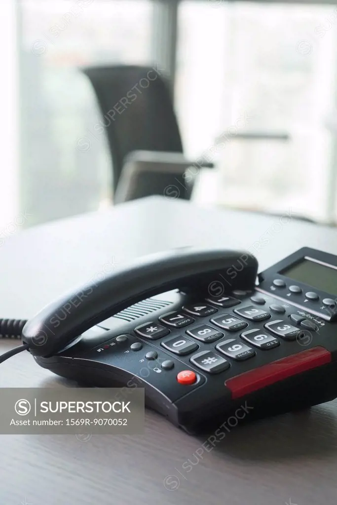 Landline phone on desk