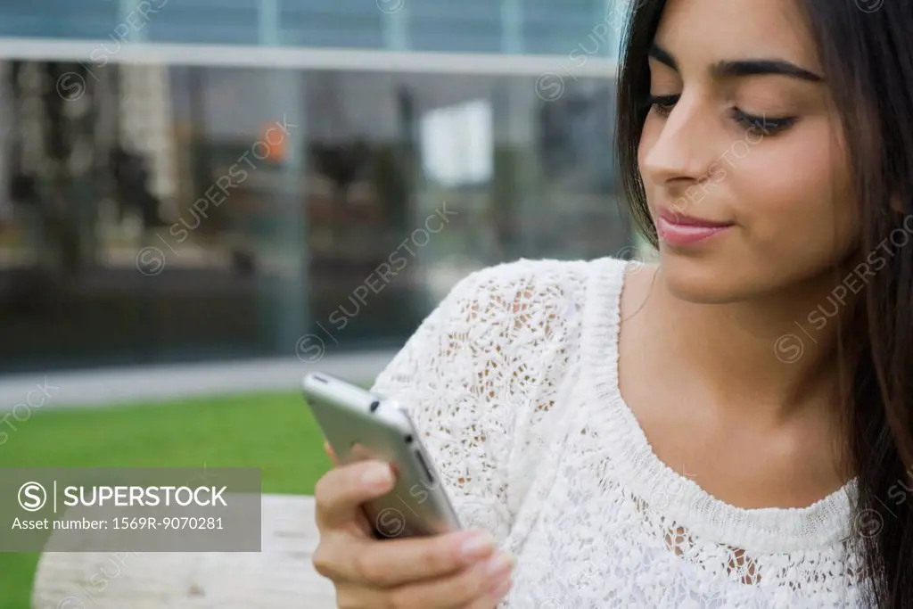 Woman text messaging