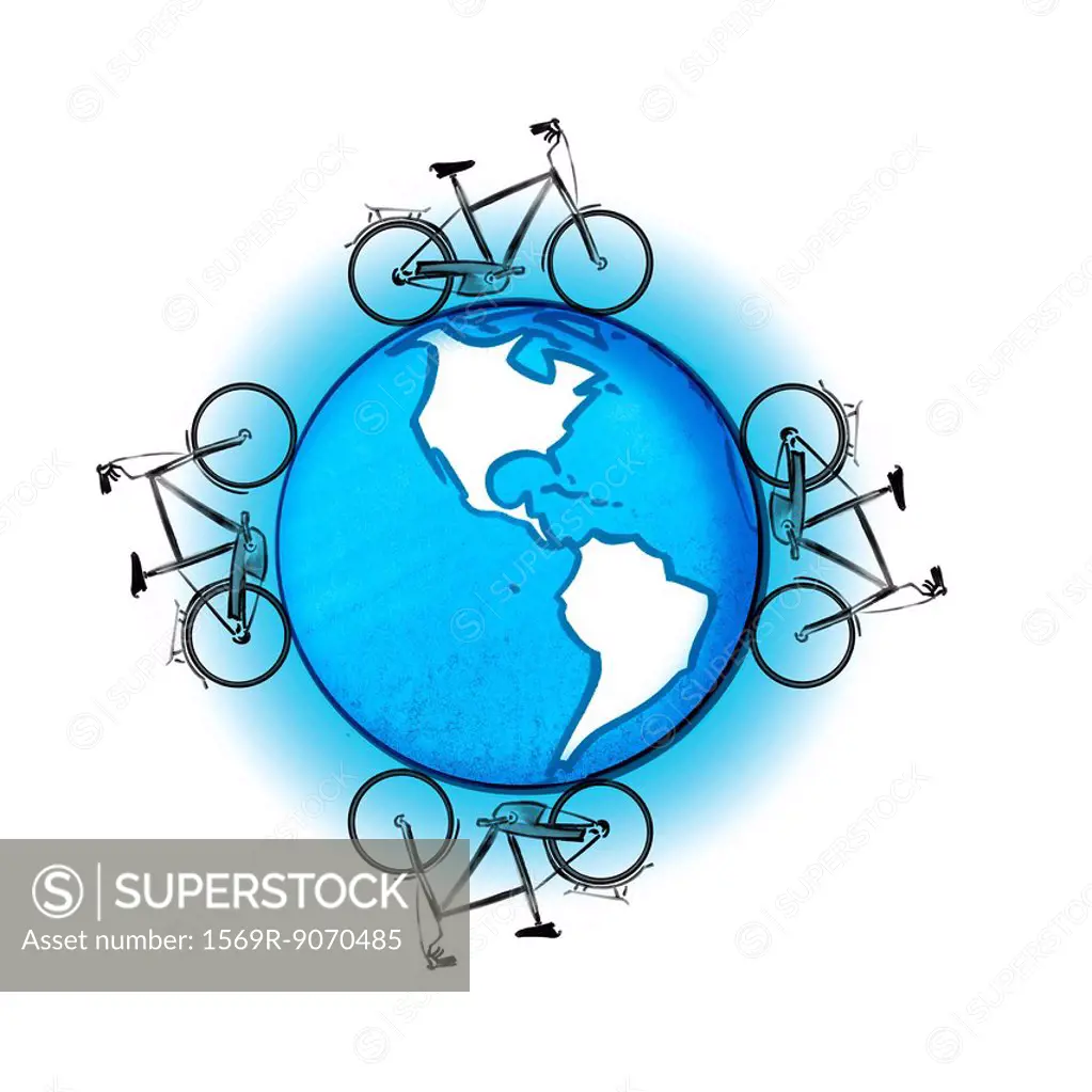 Bicycles cycling globe