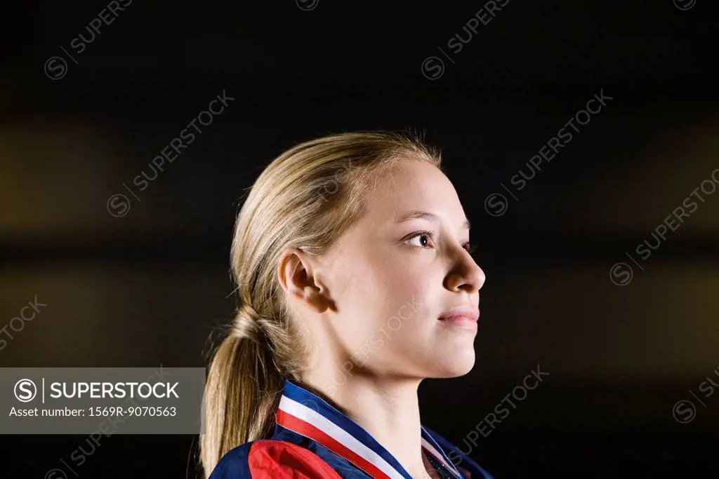 Young female athlete, portrait
