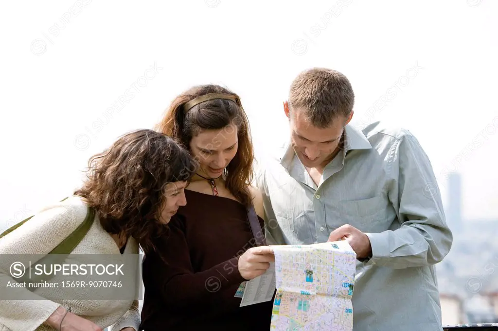 Tourists consulting map