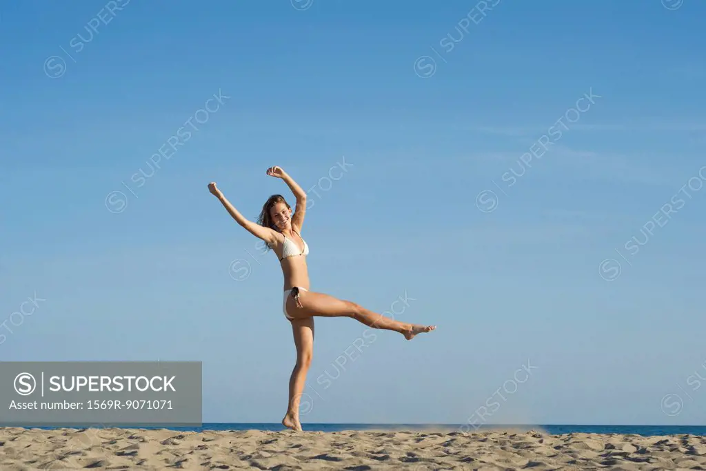 Carefree woman at the beach
