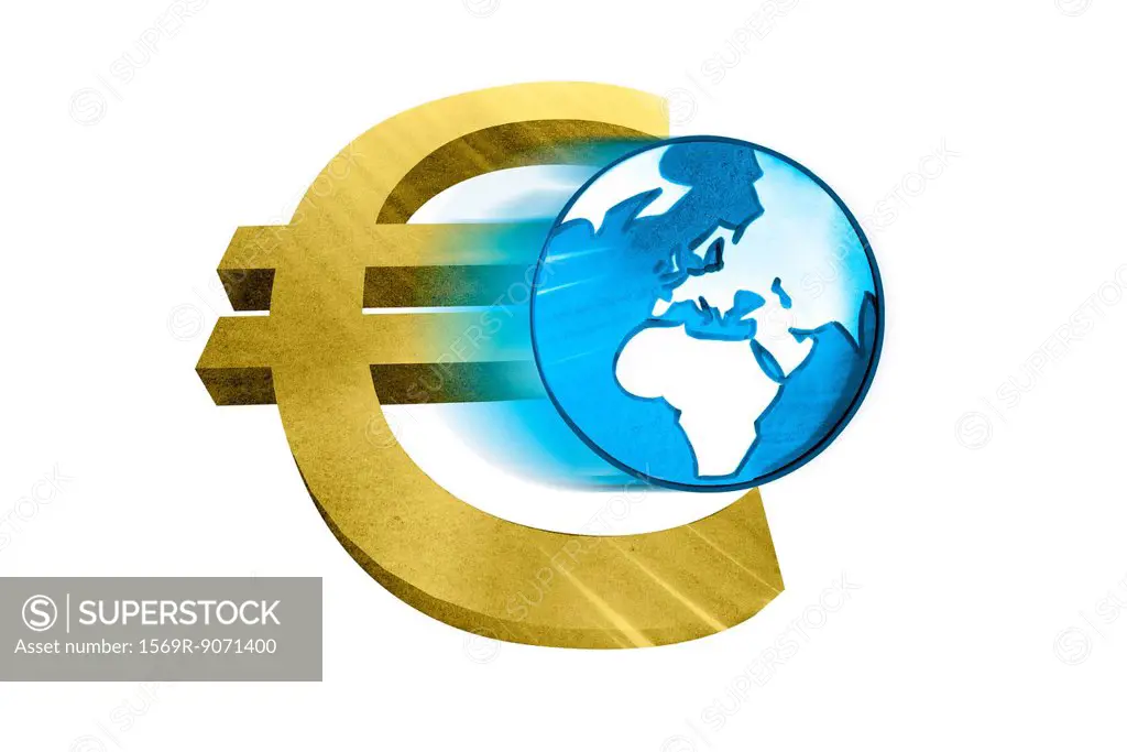 Globe with euro symbol