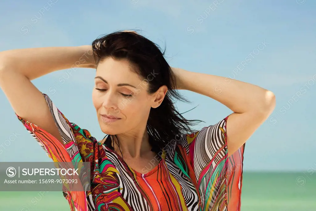 Woman at beach, portrait