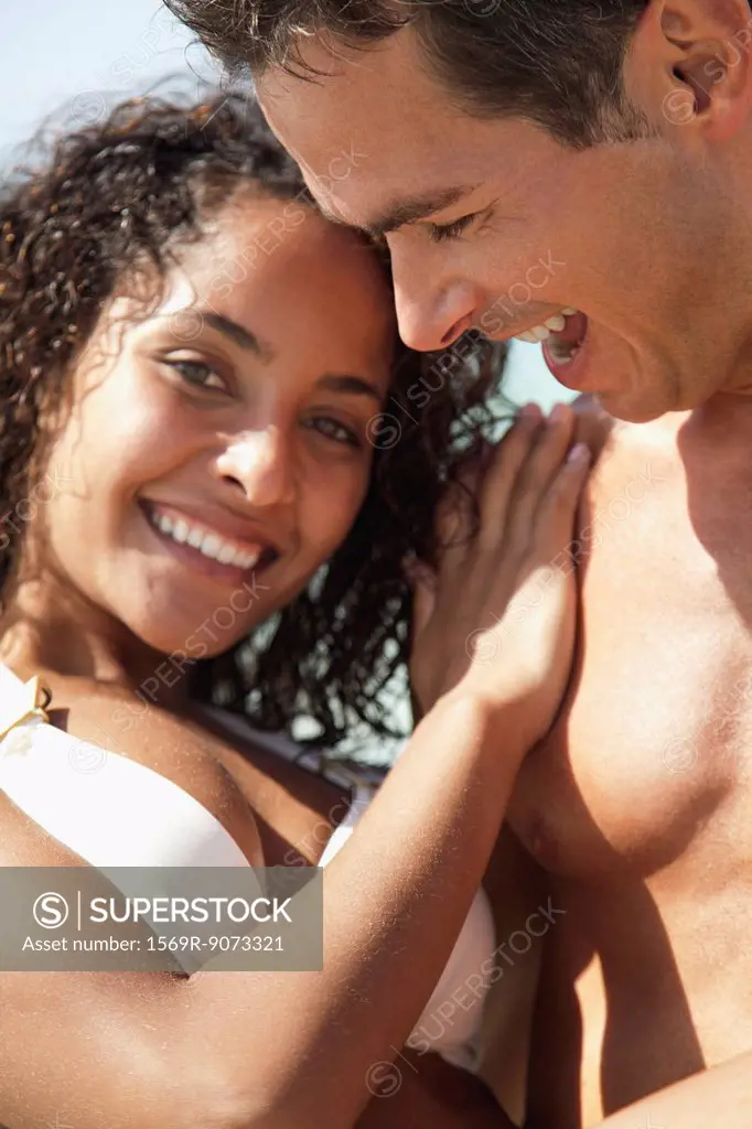 Couple together outdoors, portrait