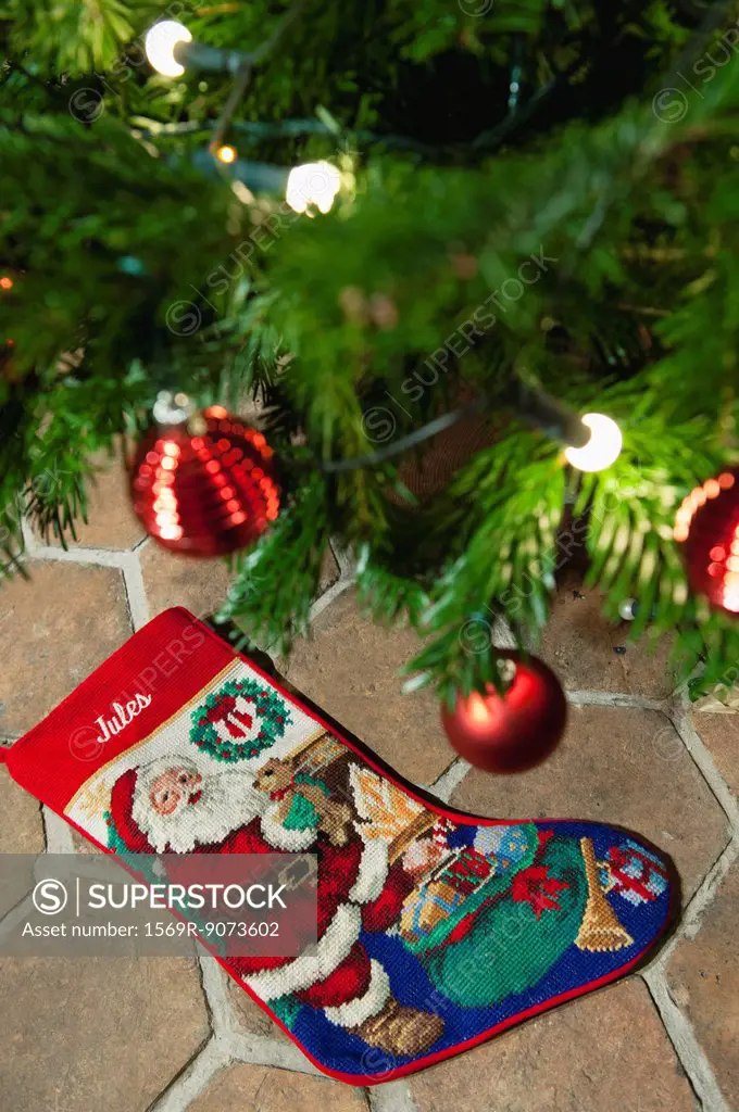 Christmas tree and Christmas stocking