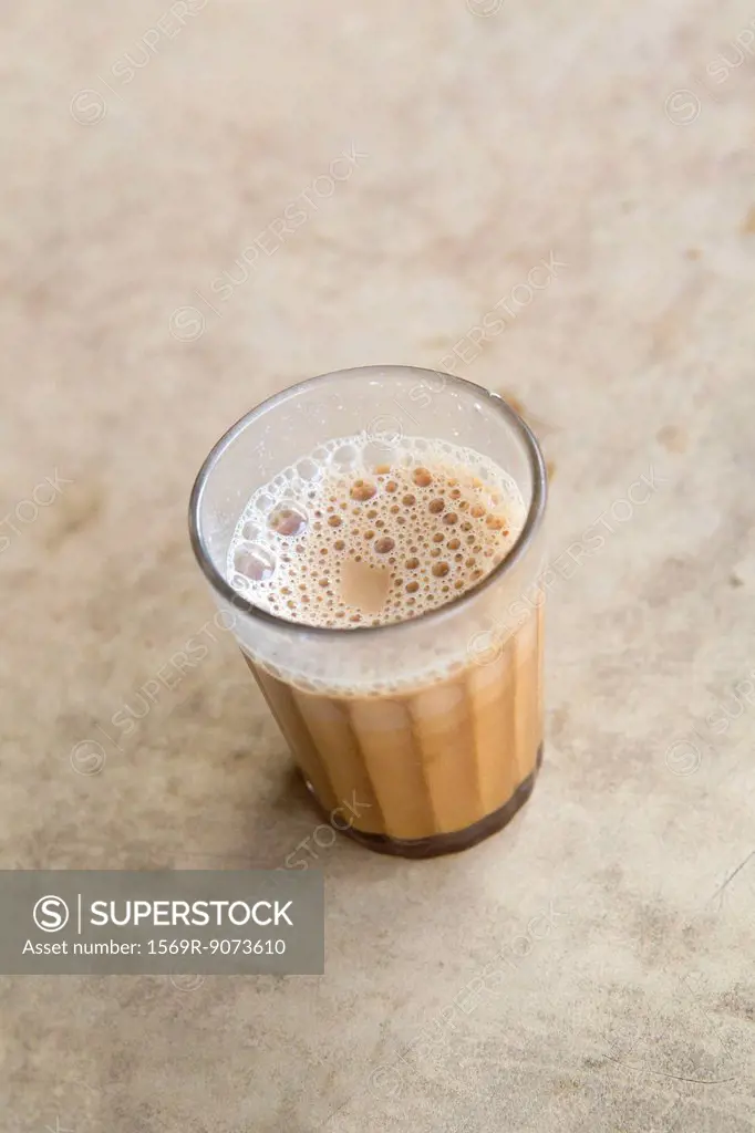 Glass of chai tea