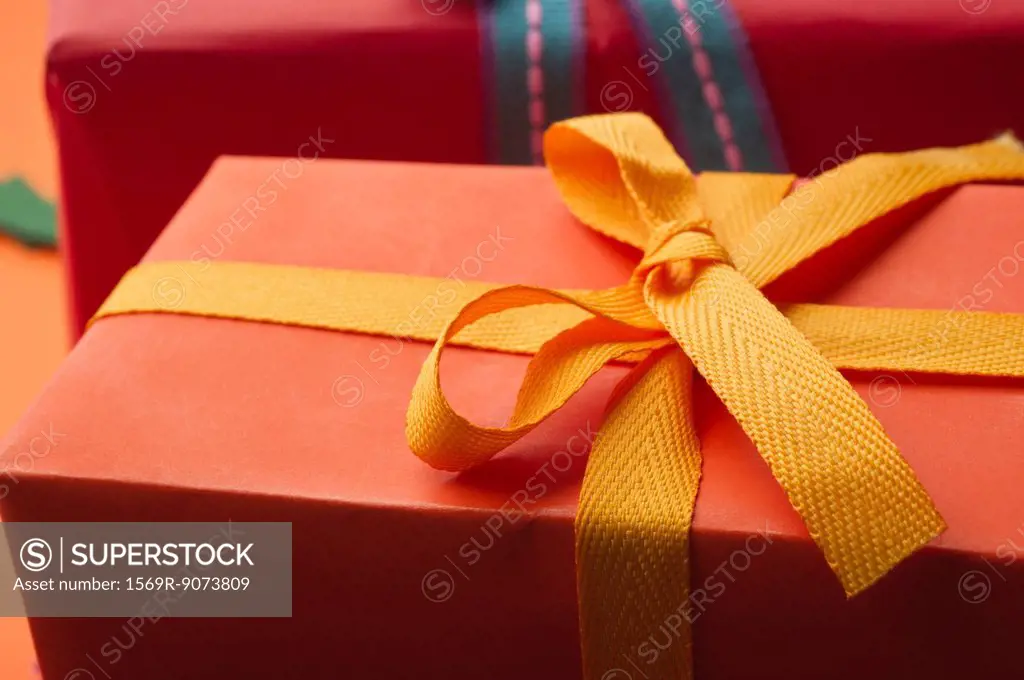 Festively wrapped gifts