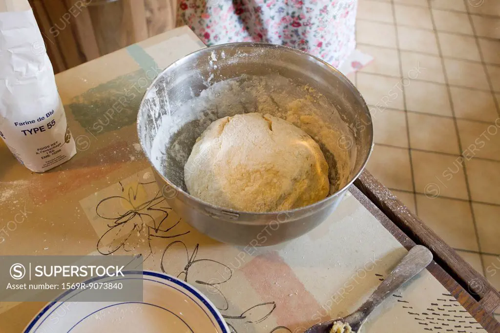 Pastry dough in mixing bowl
