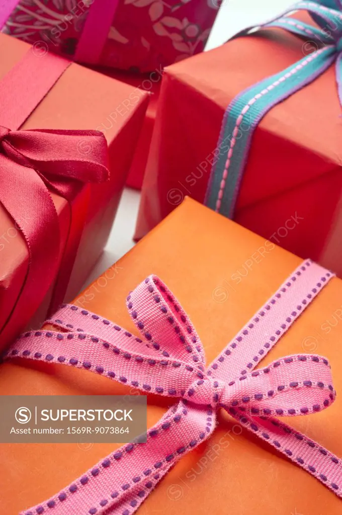 Festively wrapped gifts
