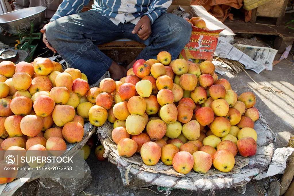 Apples for sale in street market