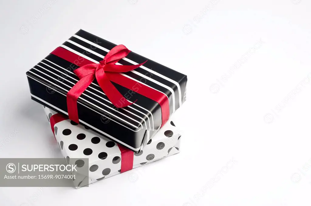 Festively wrapped gifts