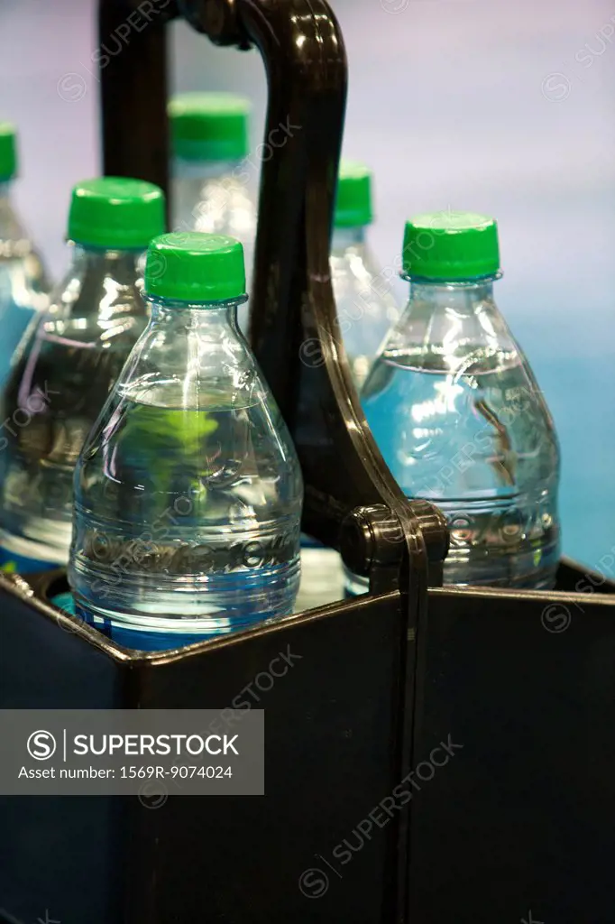 Water bottles in carrier