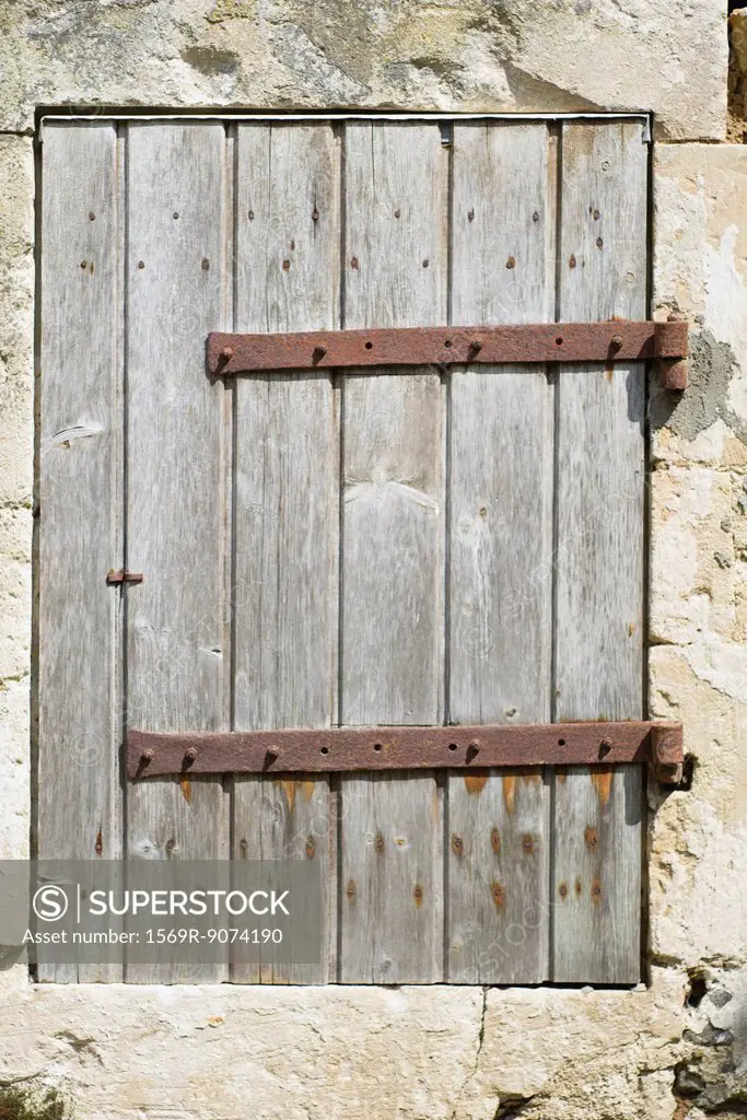 Dilapidated wooden door