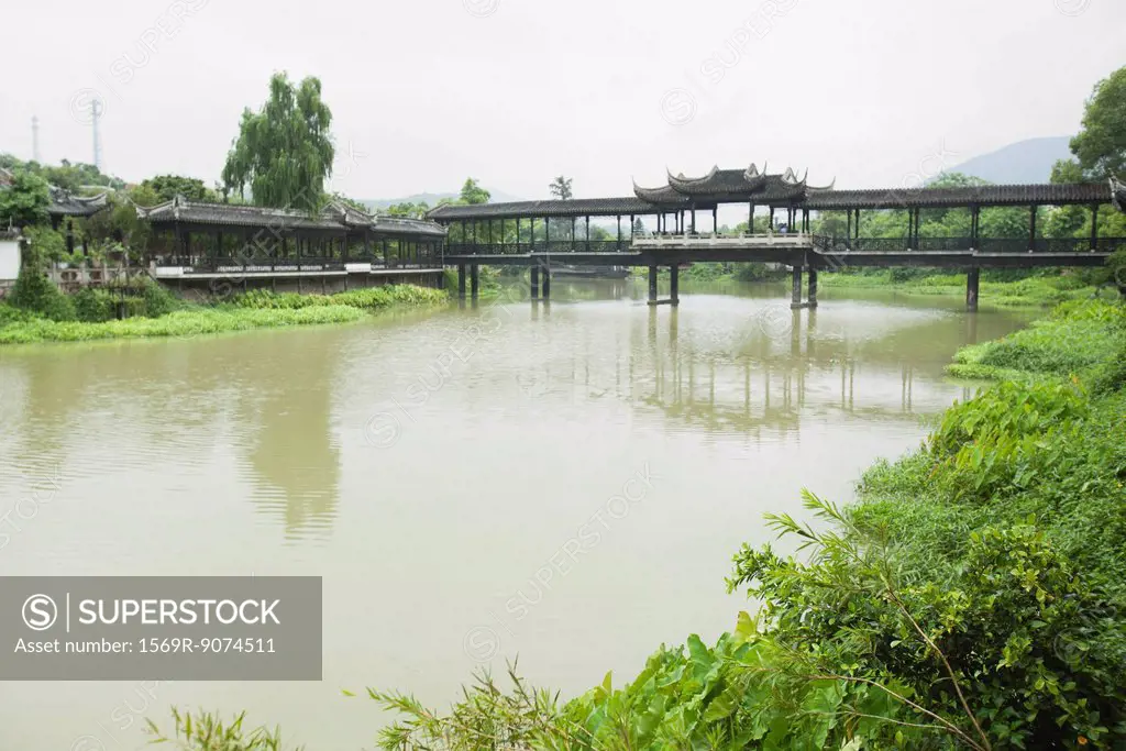 China, ornate bridge over water