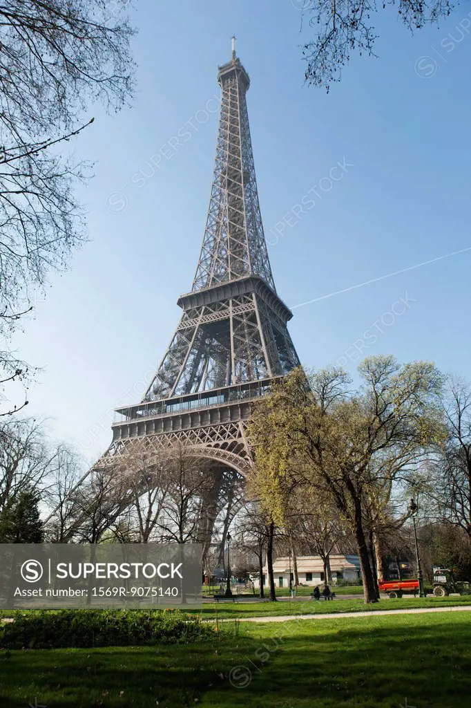Eiffel Tower viewed from Champ de Mars, Paris, France